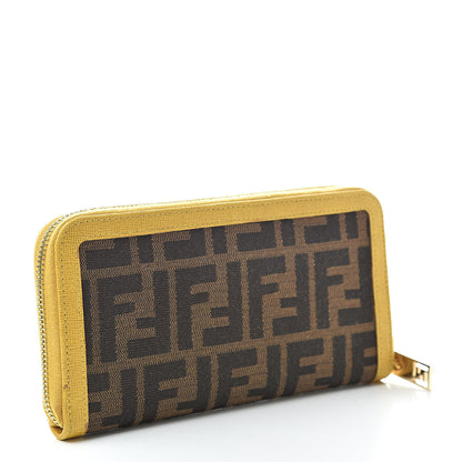 Fendi Zucca Zip Around Wallet Tobacco Yellow 3 of 14