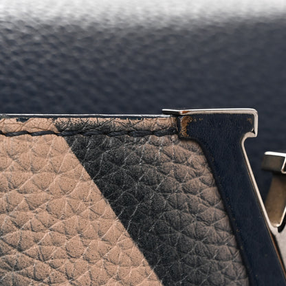 Louis Vuitton Taurillon Chevron Capucines PM Navy 12 of 12