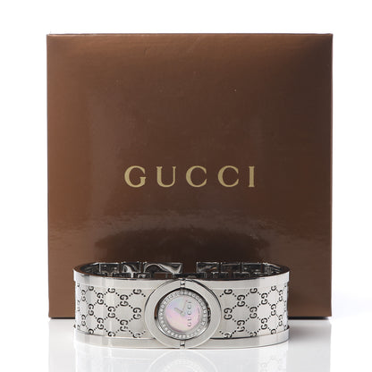 Gucci Stainless Steel Diamond Bezel Pink Mother of Pearl 23mm Twirl Quartz Watch 7 of 7