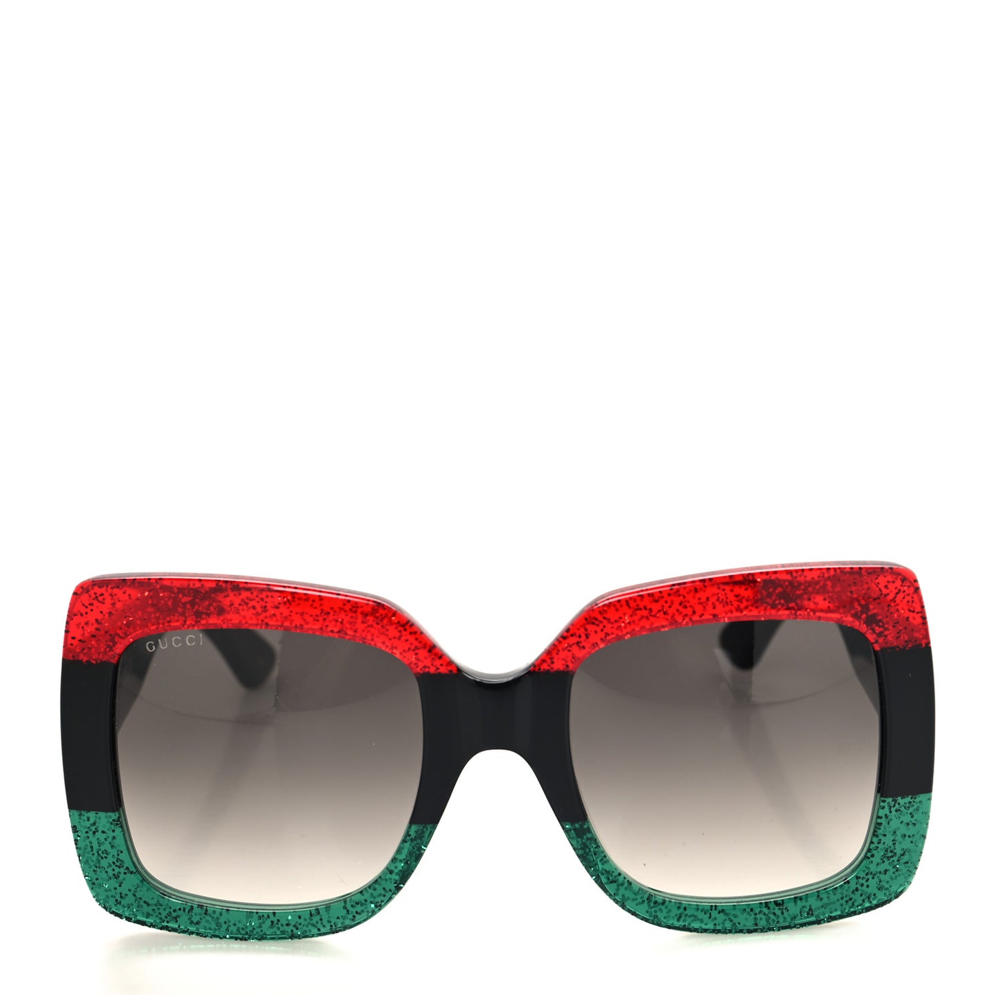 Acetate Square Frame Sunglasses GG0083S Glitter Red Black Green