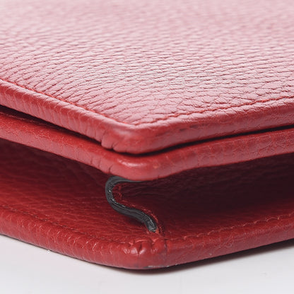 Gucci Dollar Calfskin Mini GG Marmont Chain Wallet Hibiscus Red 5 of 12