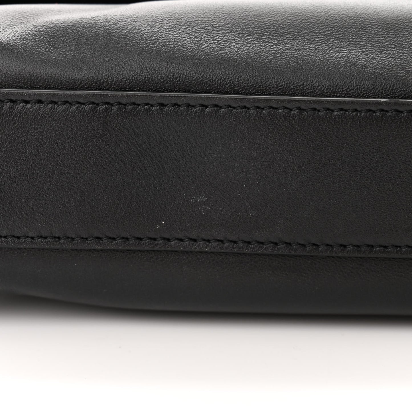 Smooth Calfskin Suede Medium Reversible Monogram Kate Satchel Black