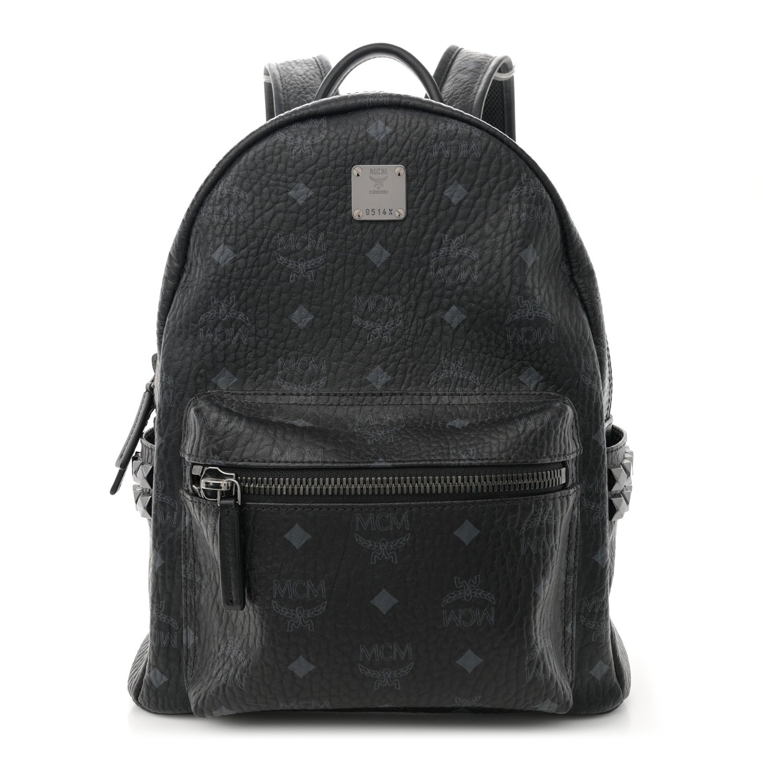 MCM Visetos Small Side Stud Stark Backpack Black 1 of 12