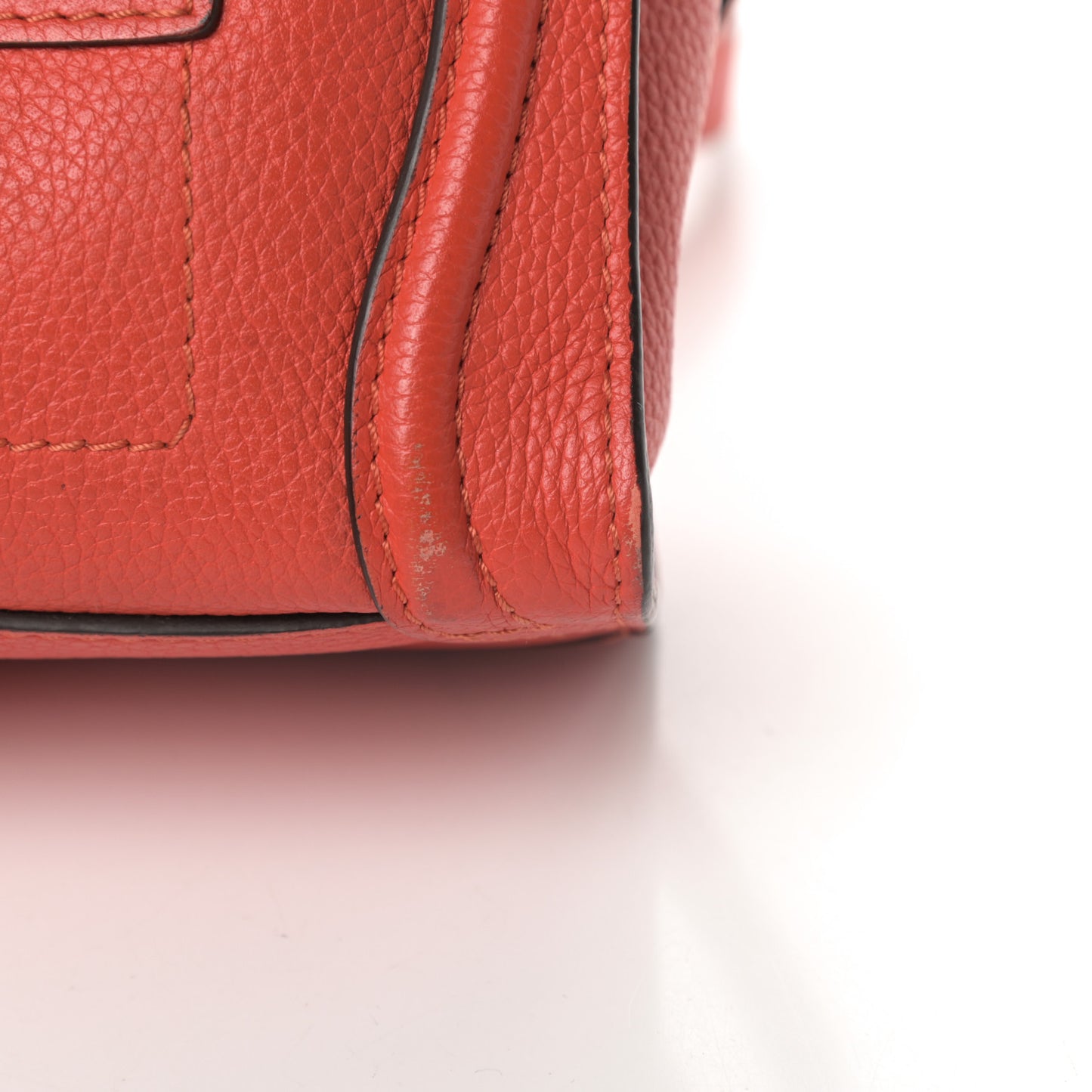 Drummed Calfskin Nano Luggage Coquelicot