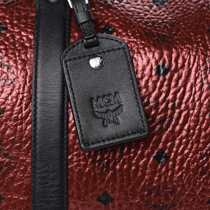 MCM Metallic Visetos Medium Traveler Weekender Bag Scooter Red 11 of 11
