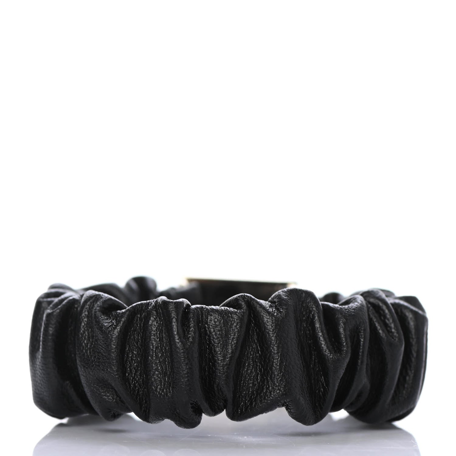 Chanel Lambskin Metal Enamel CC Hair Tie Black Gold 2 of 4