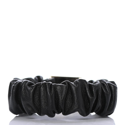 Chanel Lambskin Metal Enamel CC Hair Tie Black Gold 2 of 4