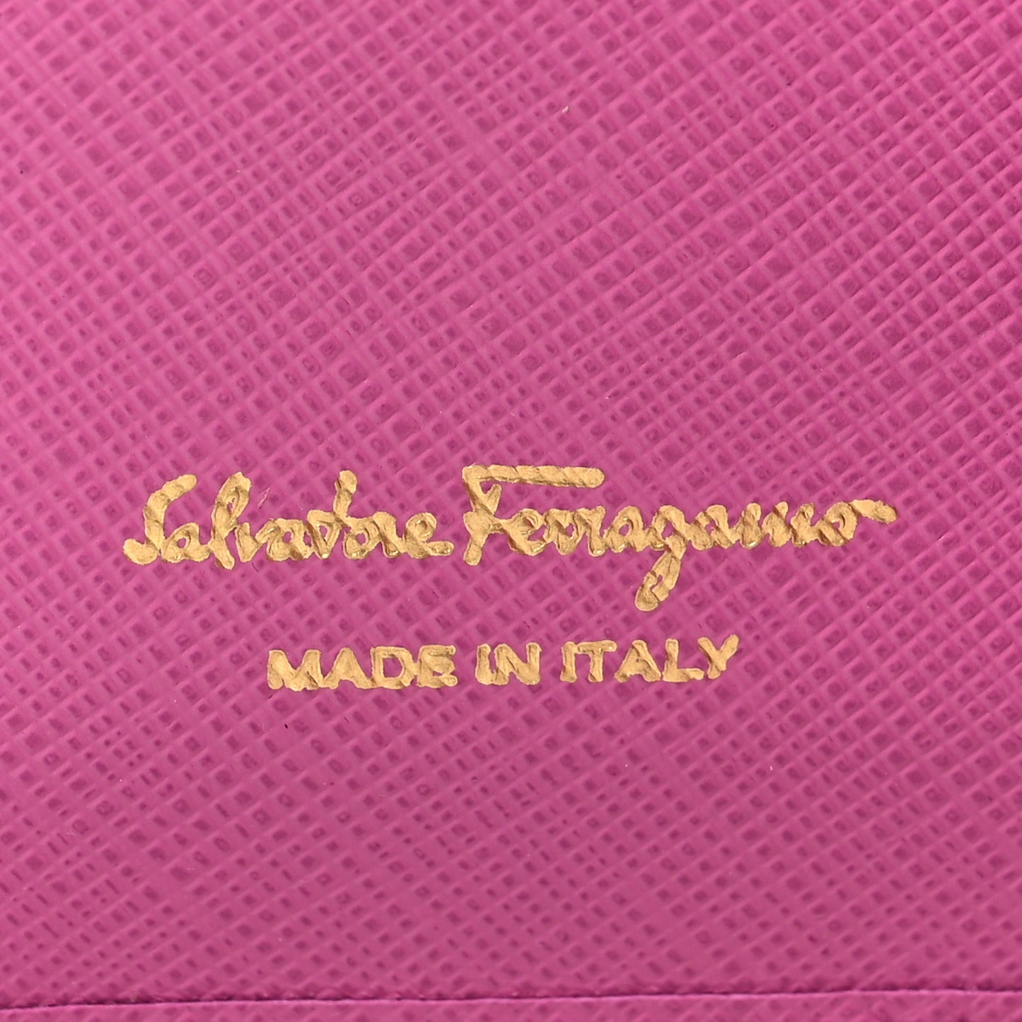 Printed Calfskin Vara Bow Continental Wallet Fuchsia