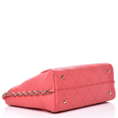 Chanel Bullskin Stitched Small Shopping Tote Pink 4 of 11