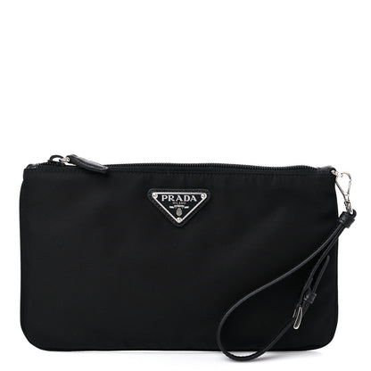 Prada Re-Nylon Saffiano Pouch Wristlet Black 1 of 8