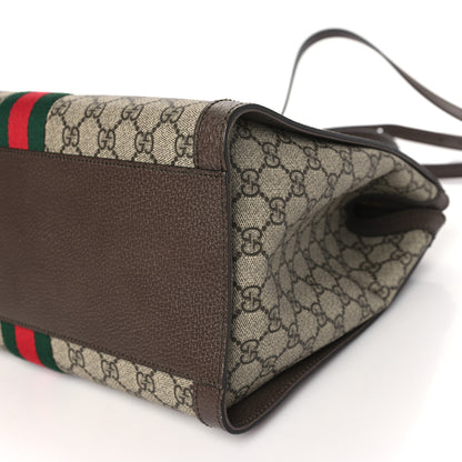 Gucci GG Supreme Monogram Web Medium Ophidia Tote Bag Brown 10 of 10