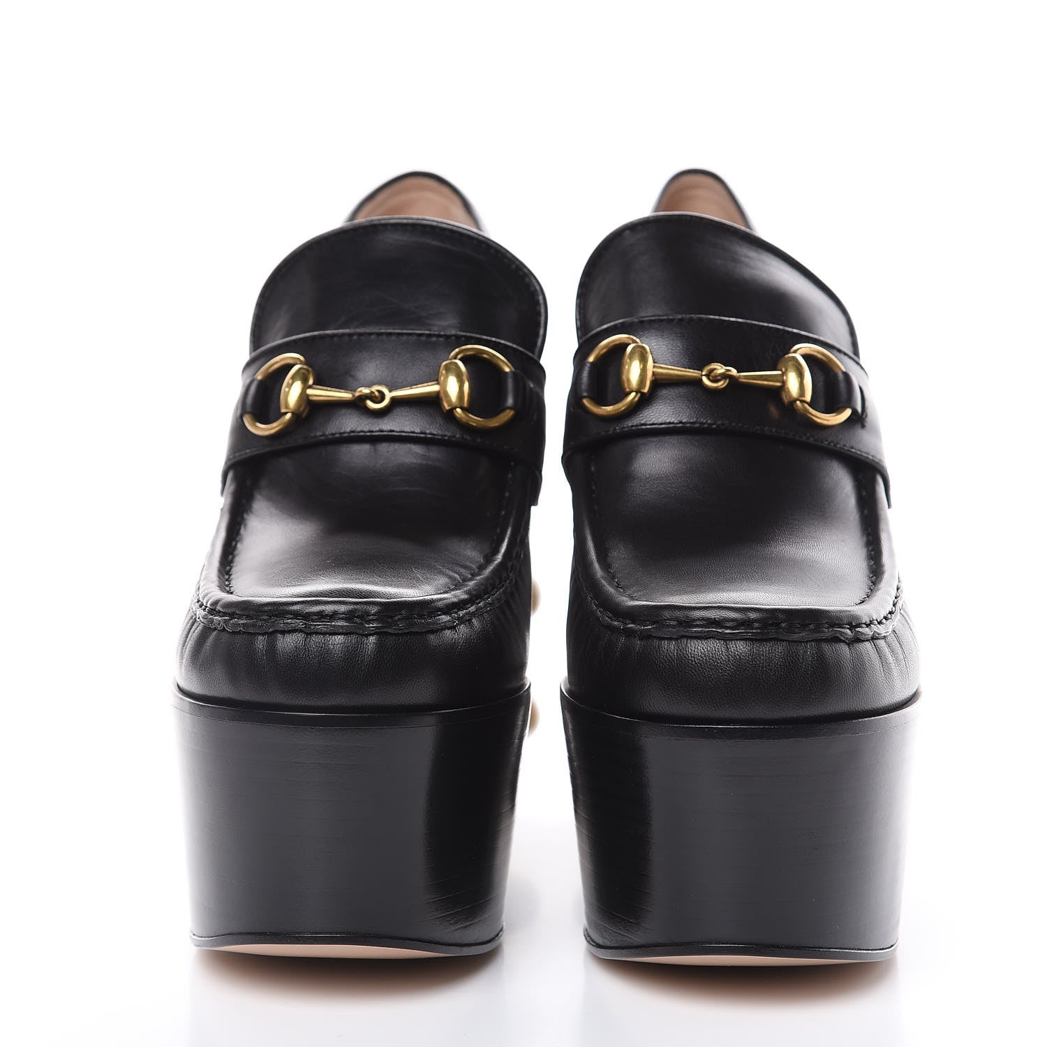 Gucci Malaga Kid Pearl Studded Vegas Platform Loafers 40 Black 2 of 10