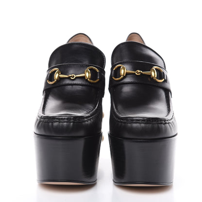 Gucci Malaga Kid Pearl Studded Vegas Platform Loafers 40 Black 2 of 10