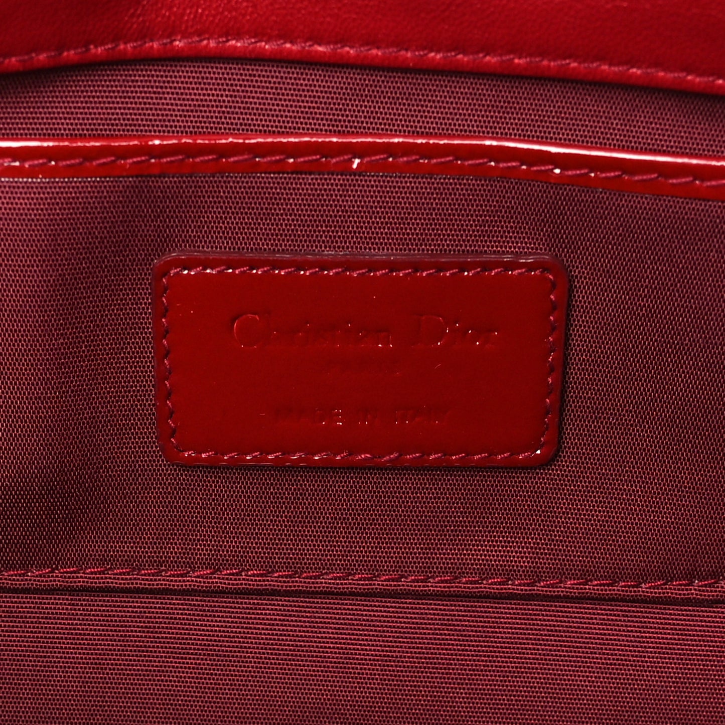 Patent Cannage Lady Dior Convertible Clutch Red