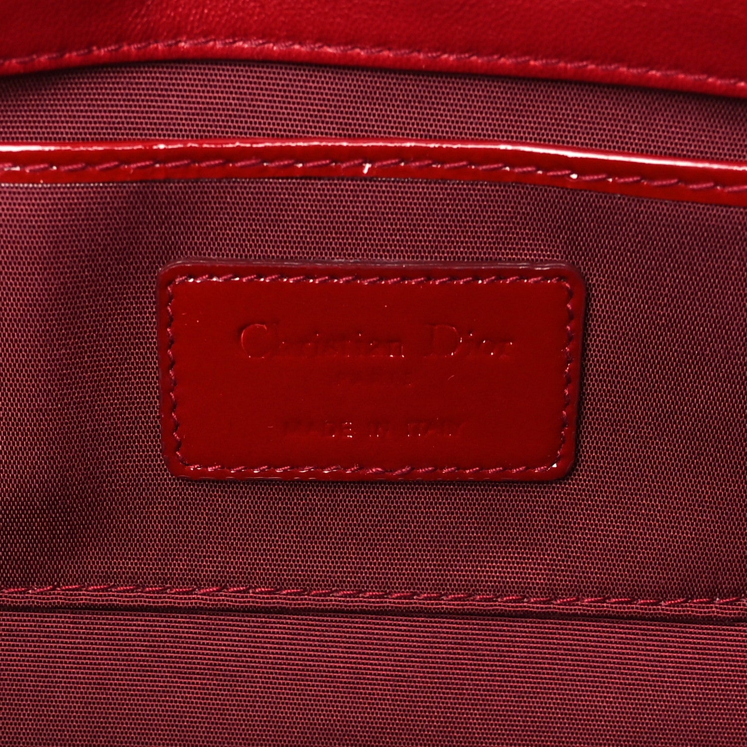 Christian Dior Patent Cannage Lady Dior Convertible Clutch Red 6 of 10