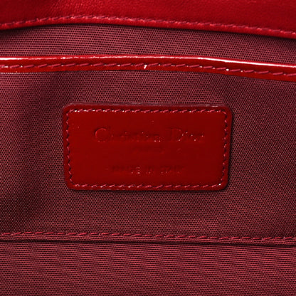 Christian Dior Patent Cannage Lady Dior Convertible Clutch Red 6 of 10