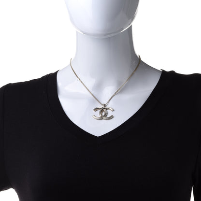 Chanel Crystal CC Pendant Necklace Gold 2 of 6