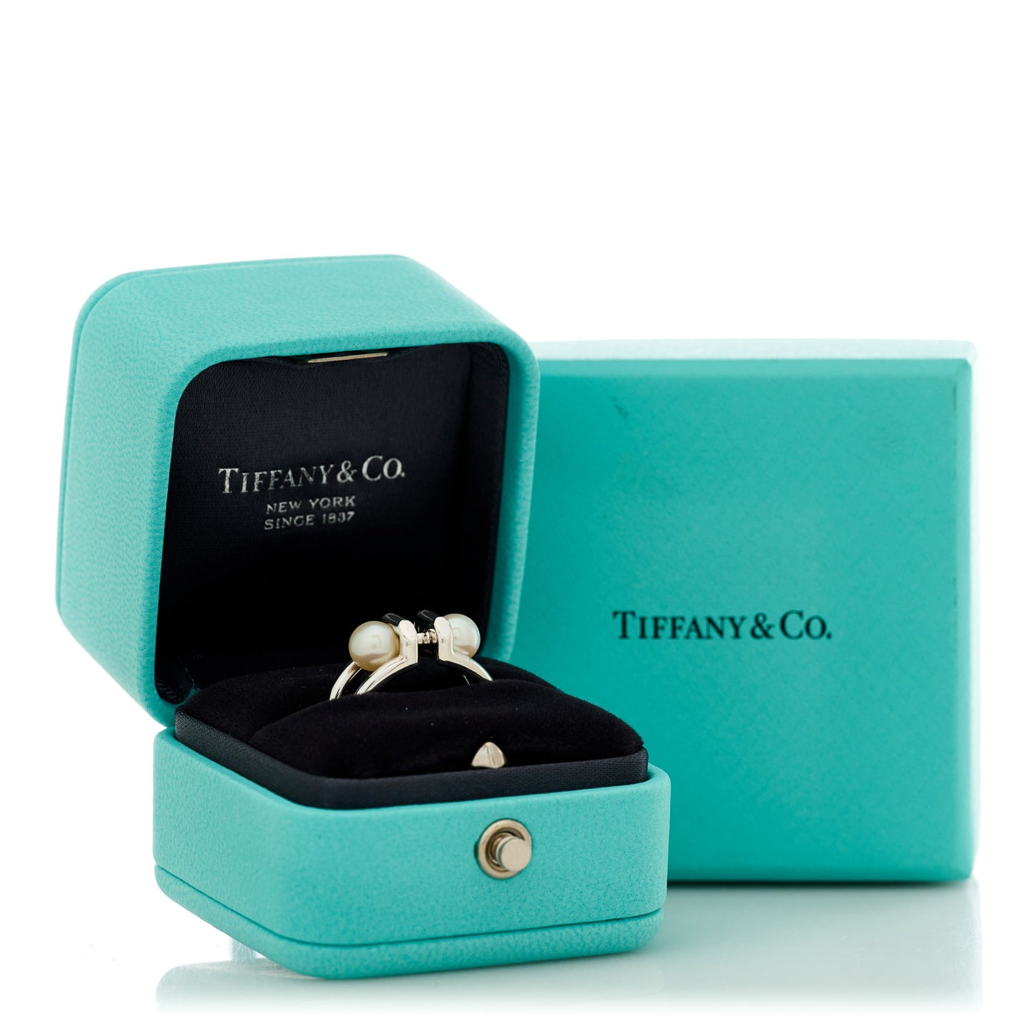 Sterling Silver Pearl HardWear Double Pearl Ring 50 5.5