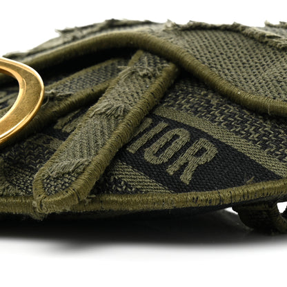 Christian Dior Canvas Embroidered Camouflage Saddle Belt Bag Green 7 of 7