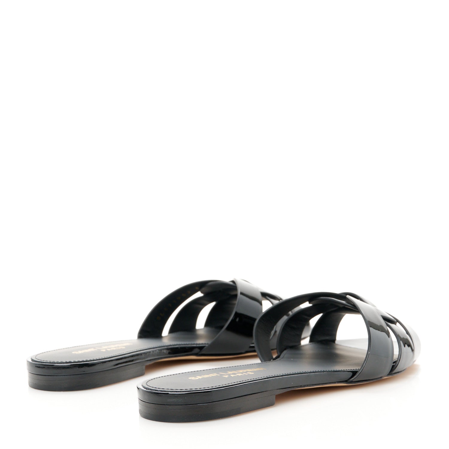 Saint Laurent Patent Tribute 05 Slide Sandals 36.5 Black 4 of 9