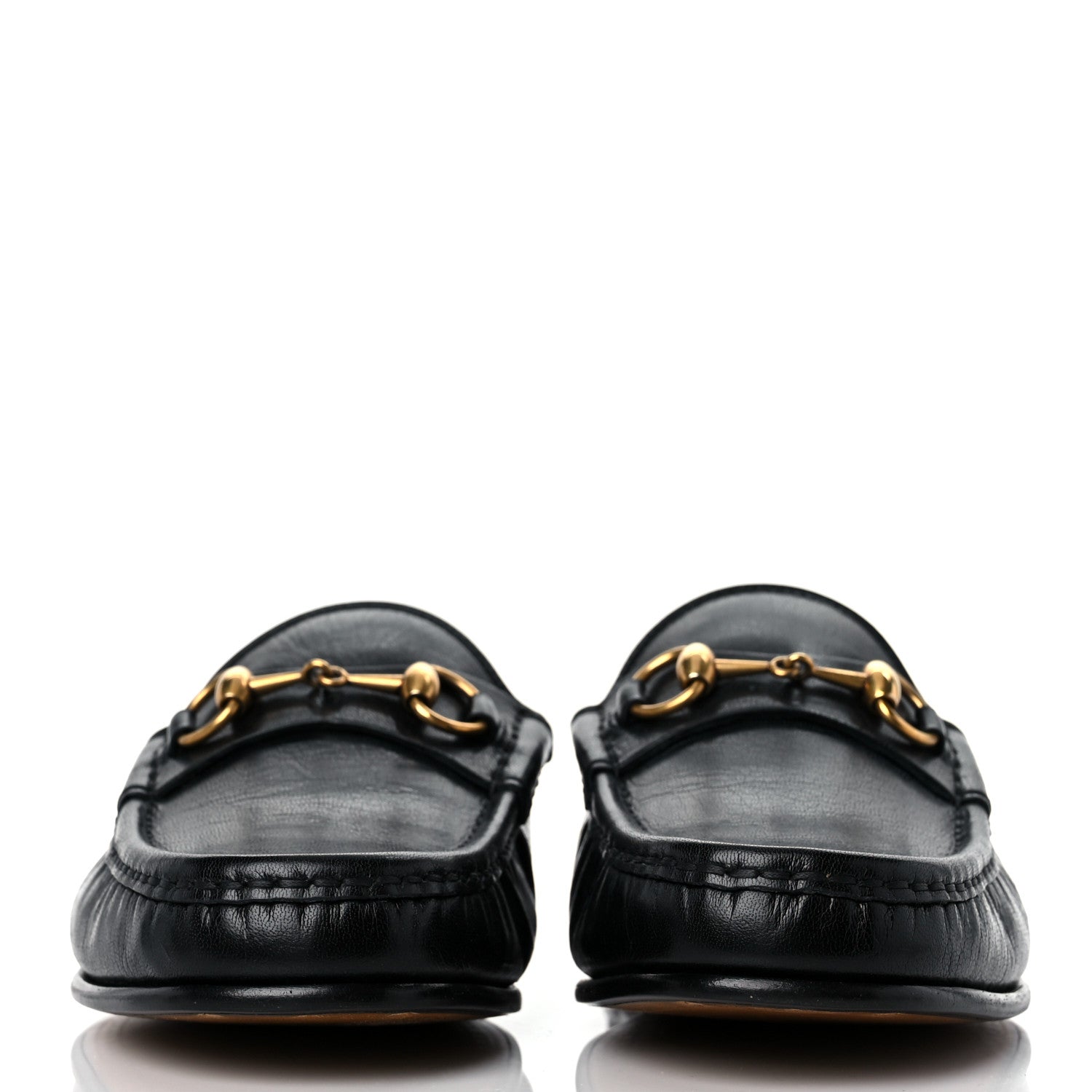 Gucci Goatskin Mens Horsebit Slippers 7 Black 2 of 9