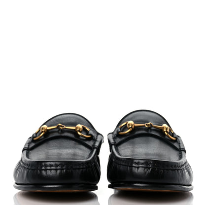 Gucci Goatskin Mens Horsebit Slippers 7 Black 2 of 9