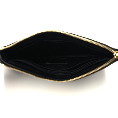 Saint Laurent Calfskin Matelasse Chevron Monogram A5 Wristlet Black 6 of 8