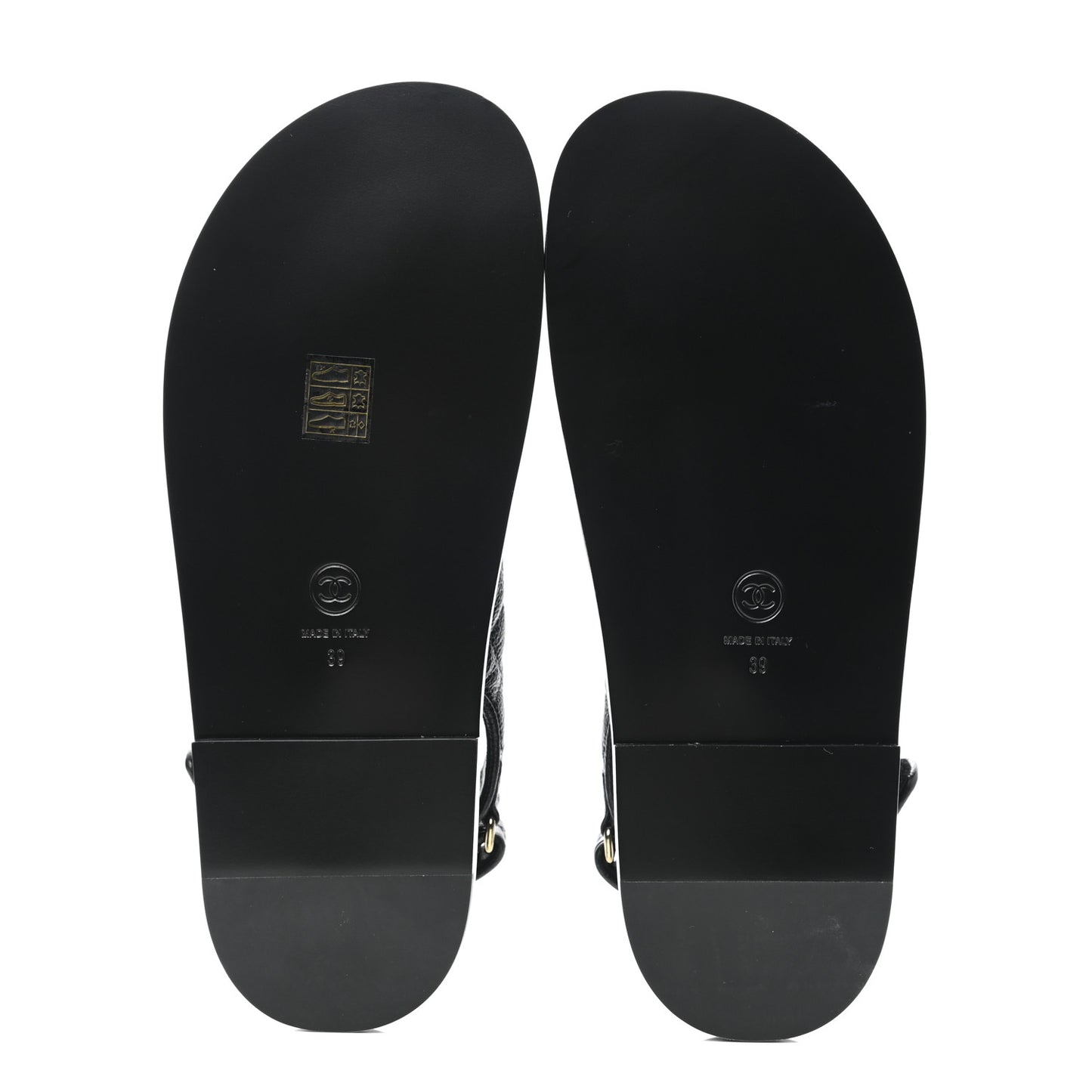 Grained Calfskin Velcro Dad Sandals 39 Black