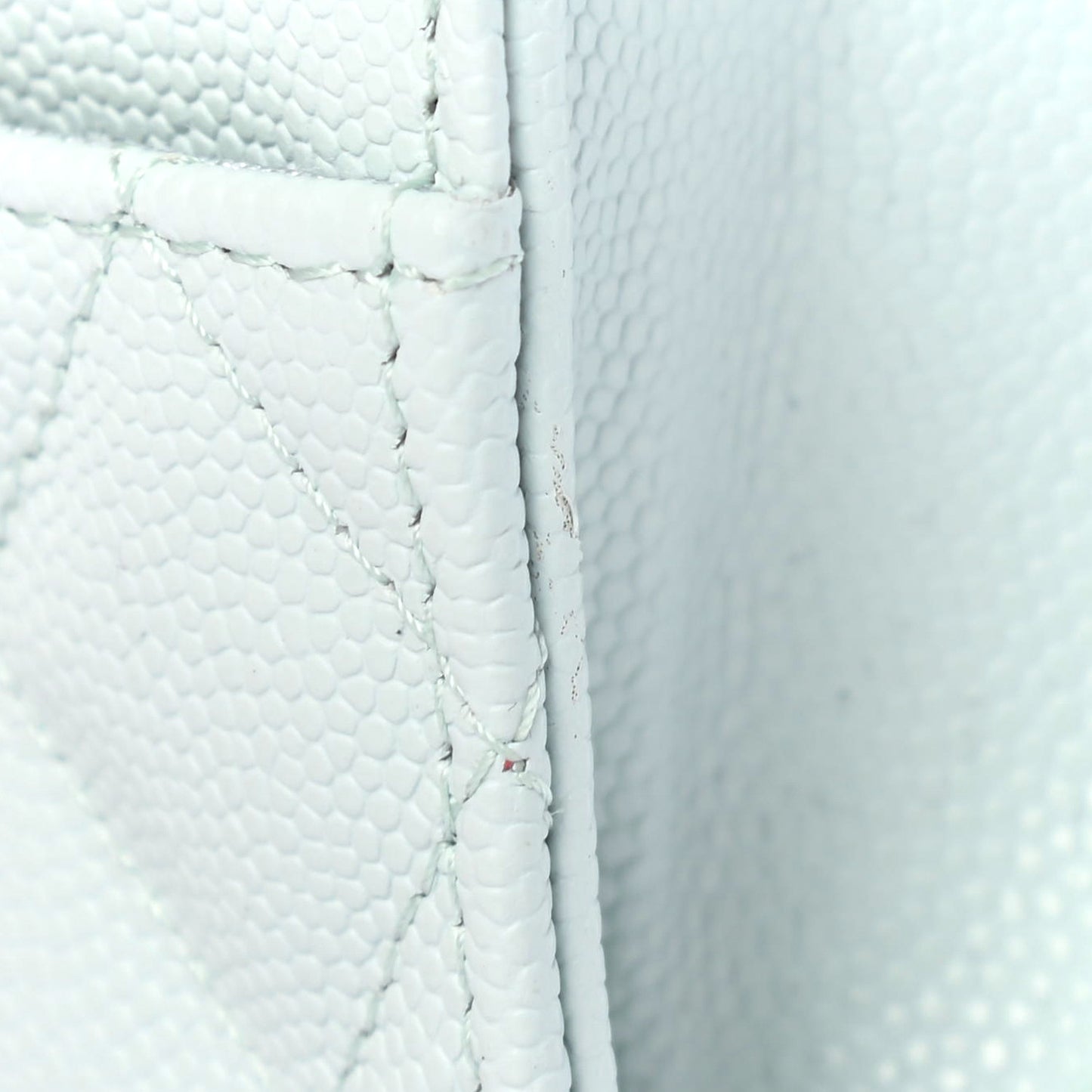 Caviar Quilted Flap Card Holder Wallet Light Blue