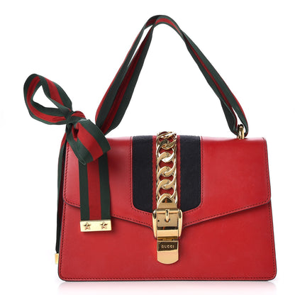 Gucci Calfskin Small Sylvie Shoulder Bag Hibiscus Red 1 of 8