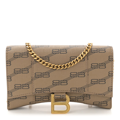 Balenciaga Coated Canvas BB Monogram Hourglass Chain Bag Beige Brown 1 of 10