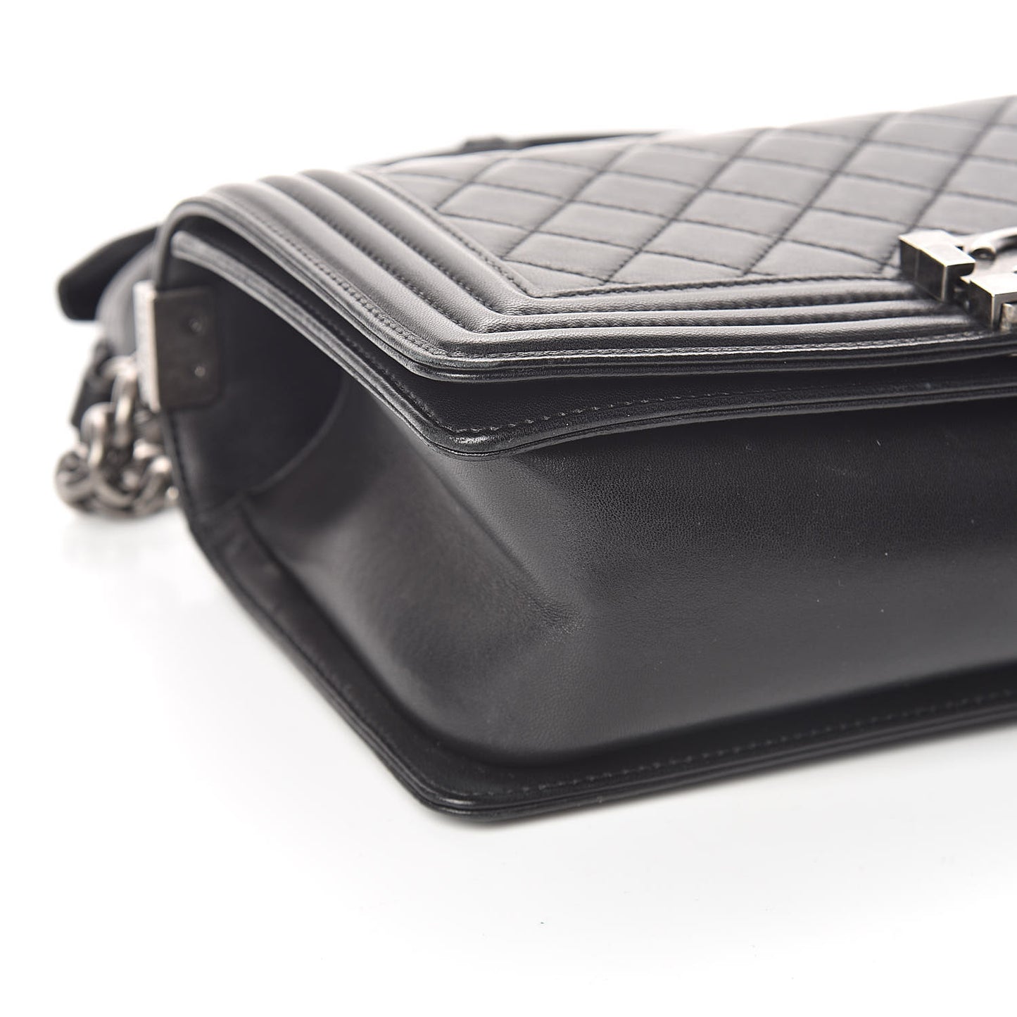Lambskin Quilted Medium Boy Flap Black