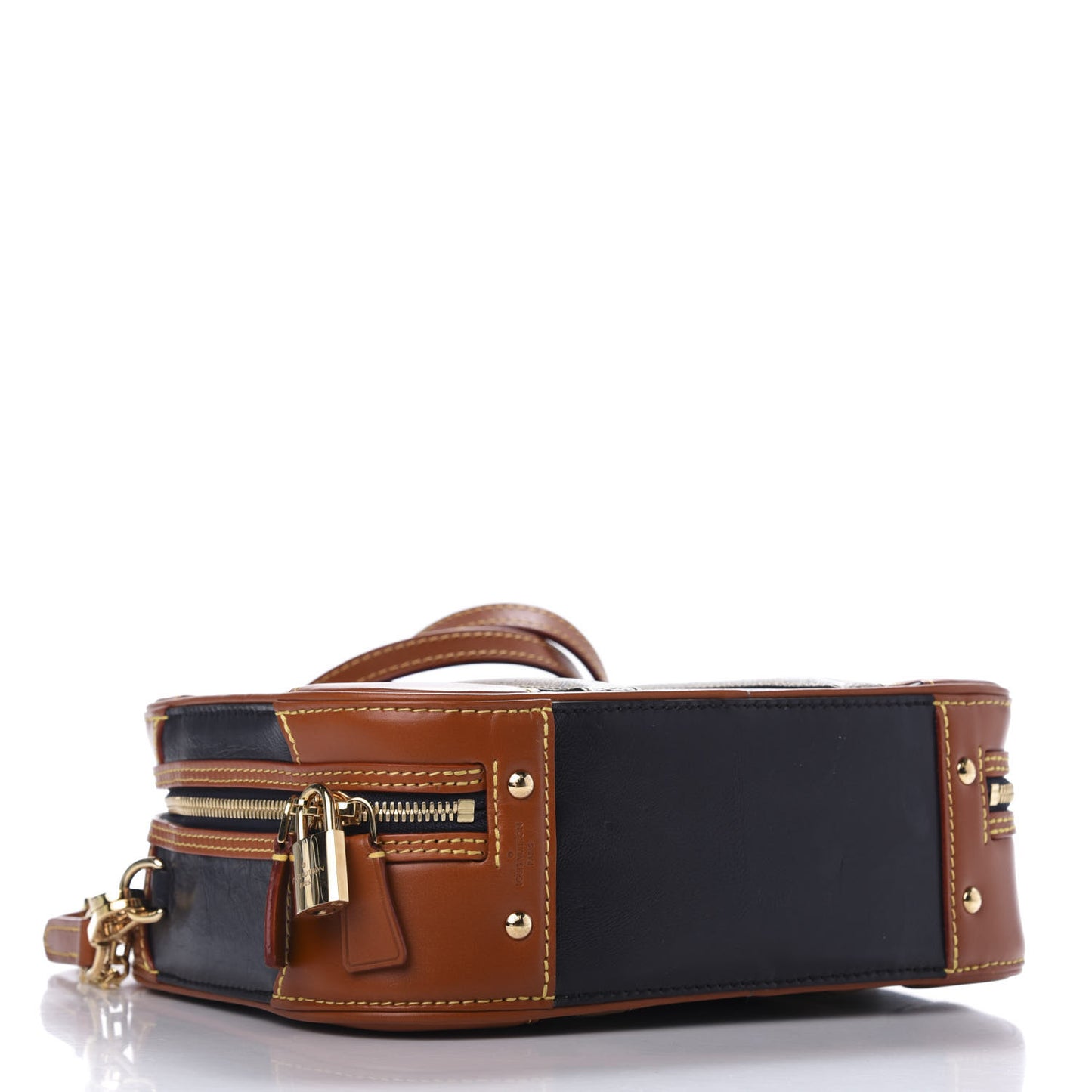 Calfskin Reverse Monogram Valisette PM Navy Caramel