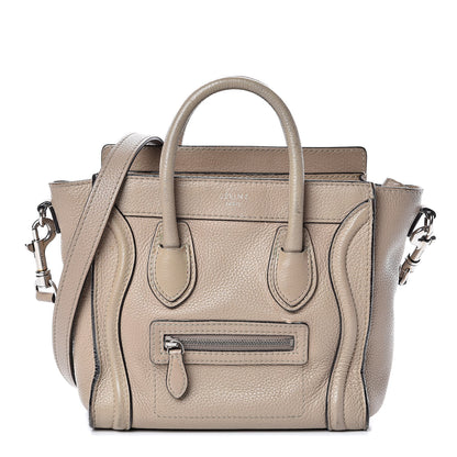 Celine Drummed Calfskin Nano Luggage Dune 1 of 17