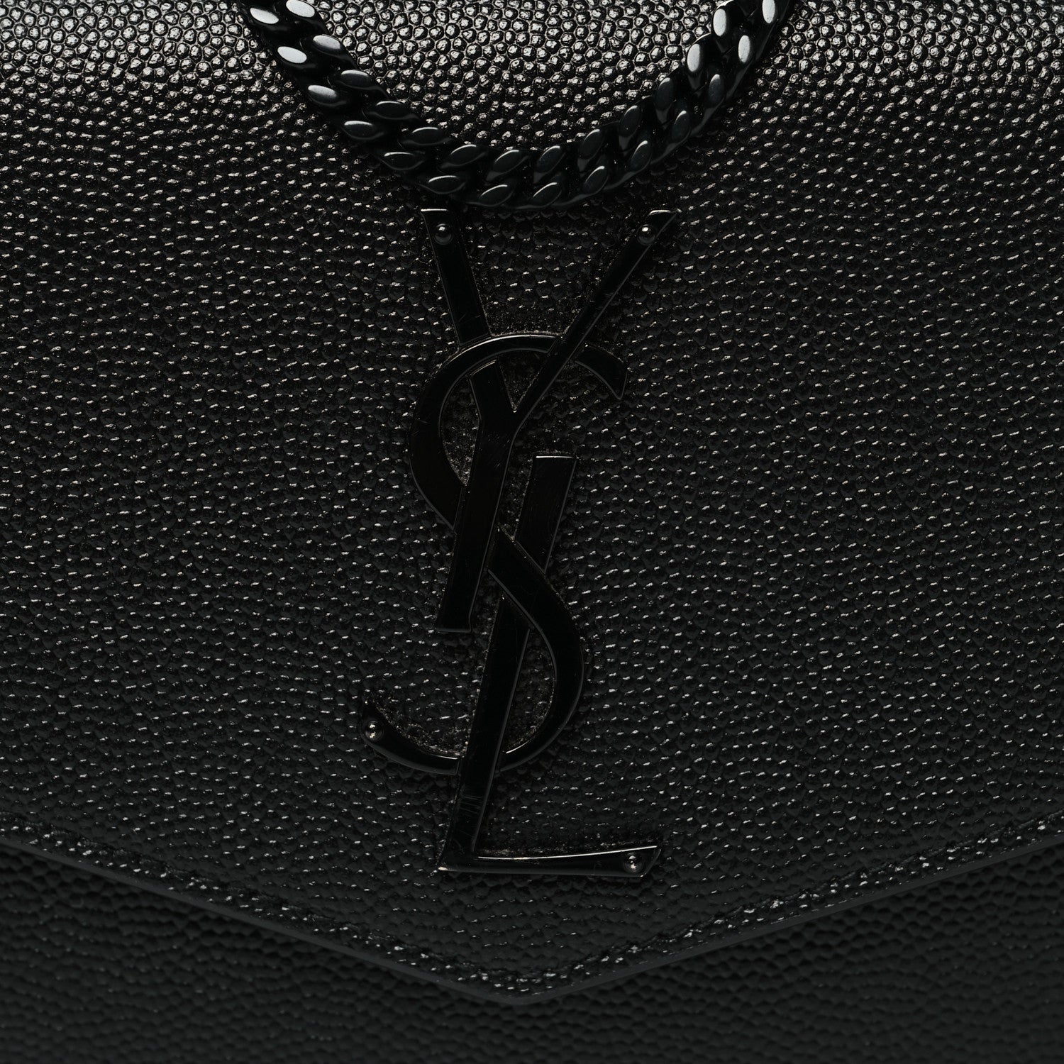 Saint Laurent Grain De Poudre Uptown Chain Wallet Black 9 of 12