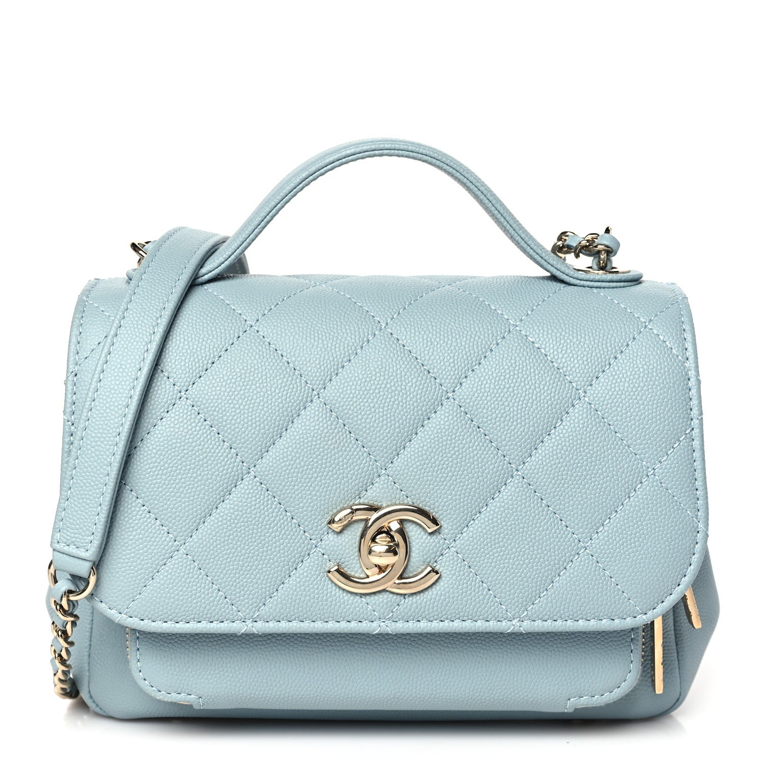 Chanel Caviar Quilted Small Business Affinity Flap Light Blue 1 of 9