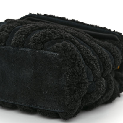 Saint Laurent Suede Shearling Y Quilted Monogram Small Loulou Chain Satchel Black 11 of 11