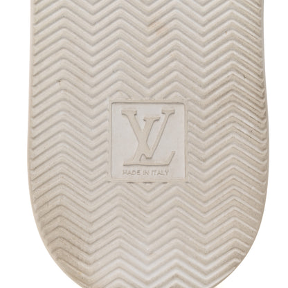 Louis Vuitton Grained Calfskin Embossed Monogram Mens Beverly Hills Sneakers 10 White 8 of 9