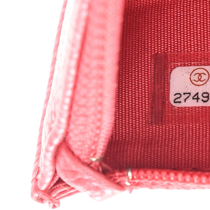 Chanel Caviar CC Classic Zip Pouch Coral 7 of 8