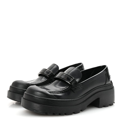 Christian Dior Brushed Calfskin Dior Code Lug Sole Platform 35mm Loafers 38.5 Black 4 of 9