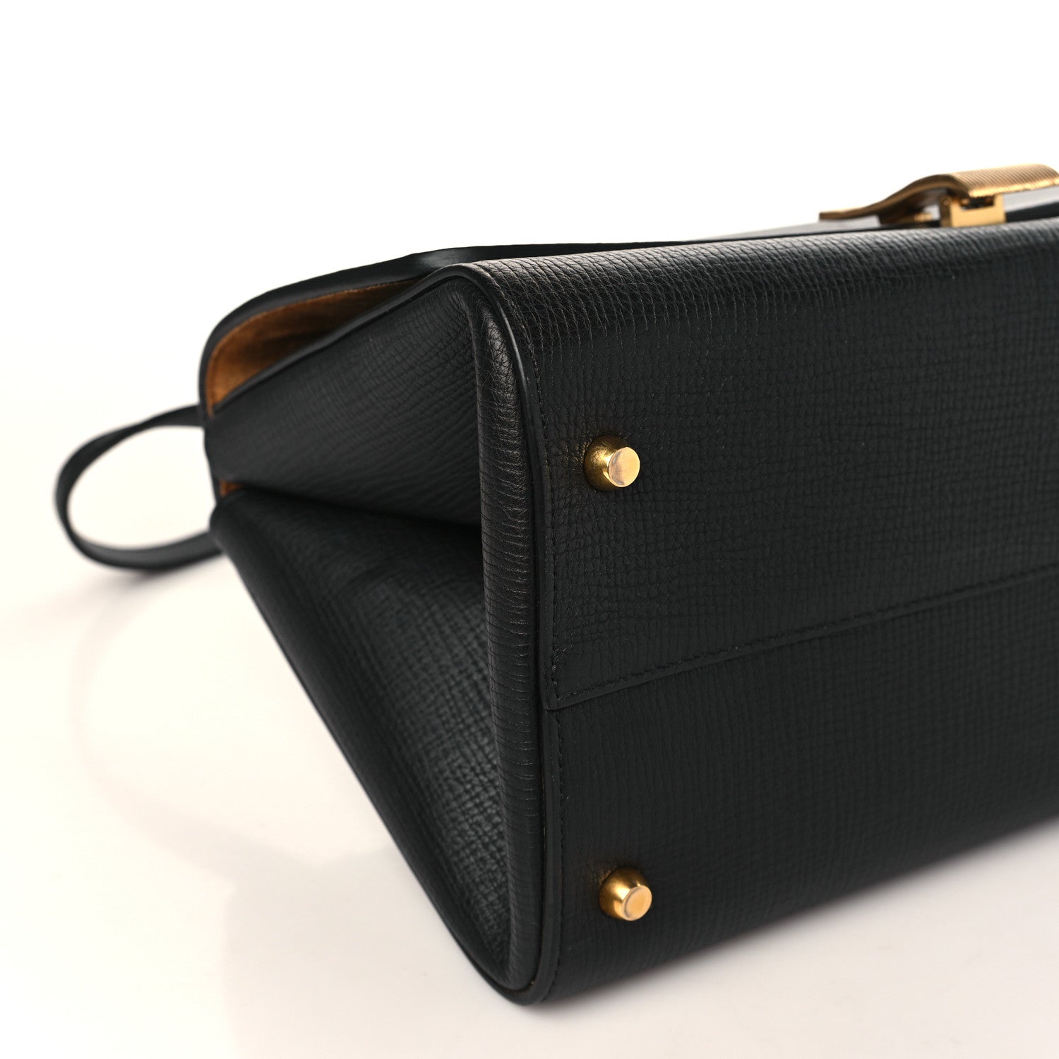 Bottega Veneta Textured Calfskin Small BV Angle Shoulder Bag Black 8 of 10