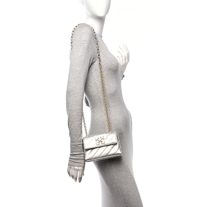 Off-White Metallic Calfskin Diagonal Quilted Jackhammer 17 Shoulder Bag Silver 2 of 13