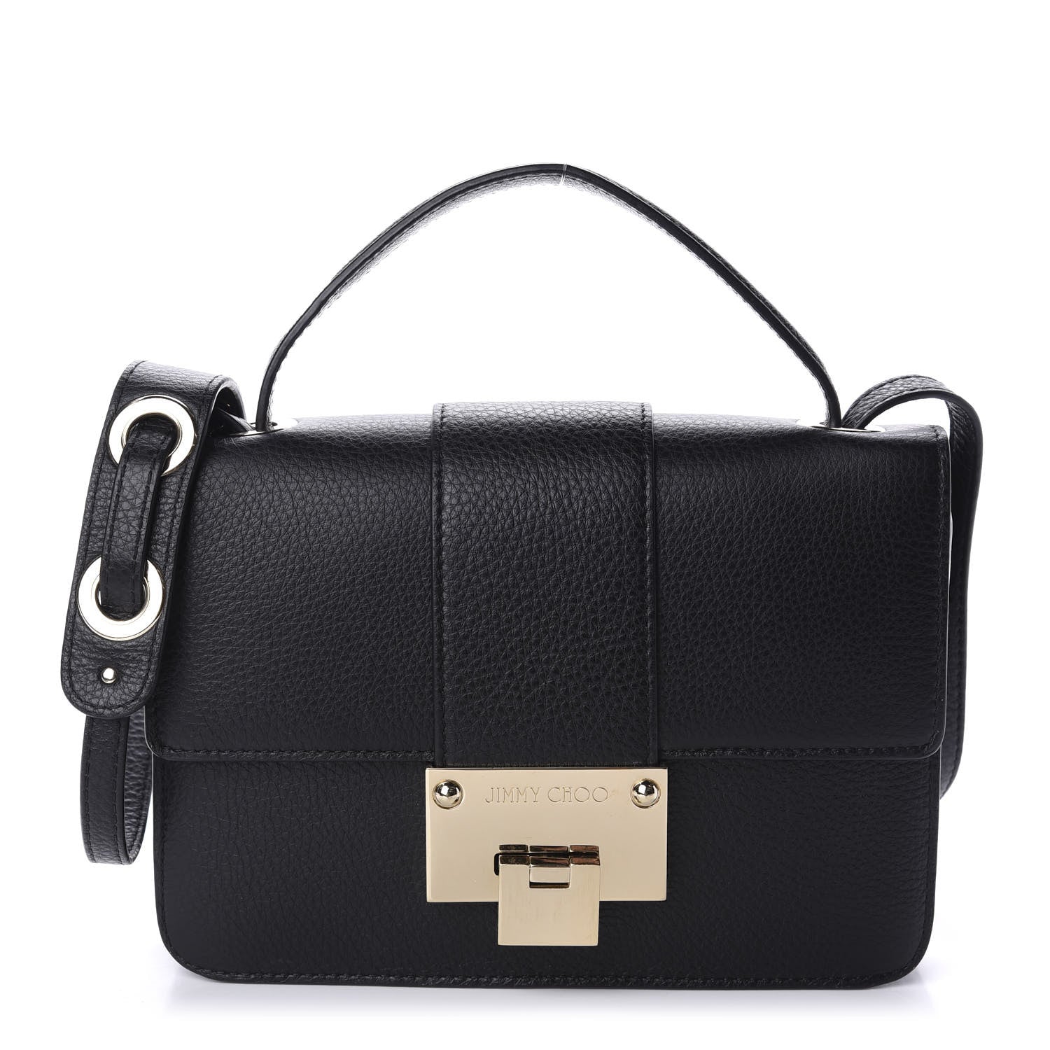 Jimmy Choo Grainy Pebbled Rebel Crossbody Bag Black 1 of 9