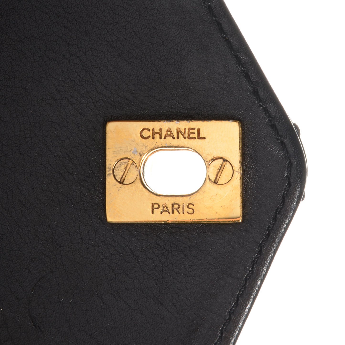 Lambskin Shoulder Flap Bag Black