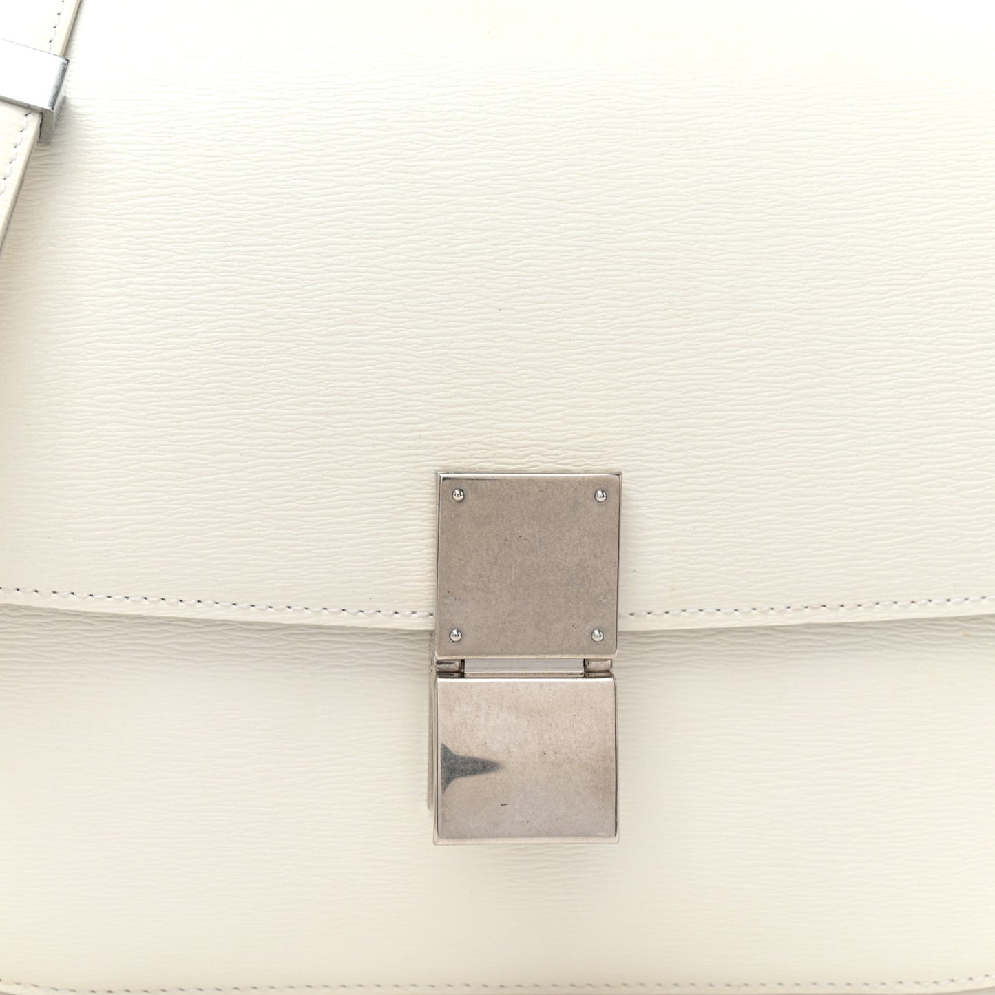 Liege Calfskin Medium Classic Box Flap Bag White