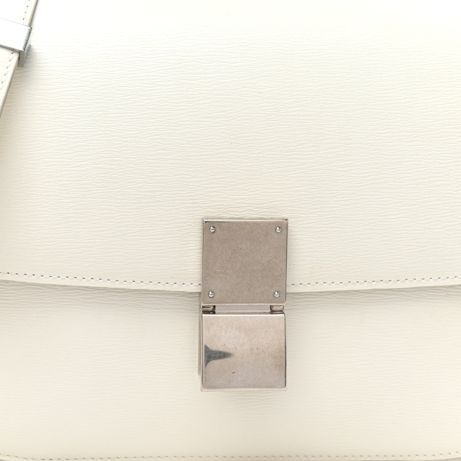 Celine Liege Calfskin Medium Classic Box Flap Bag White 10 of 11