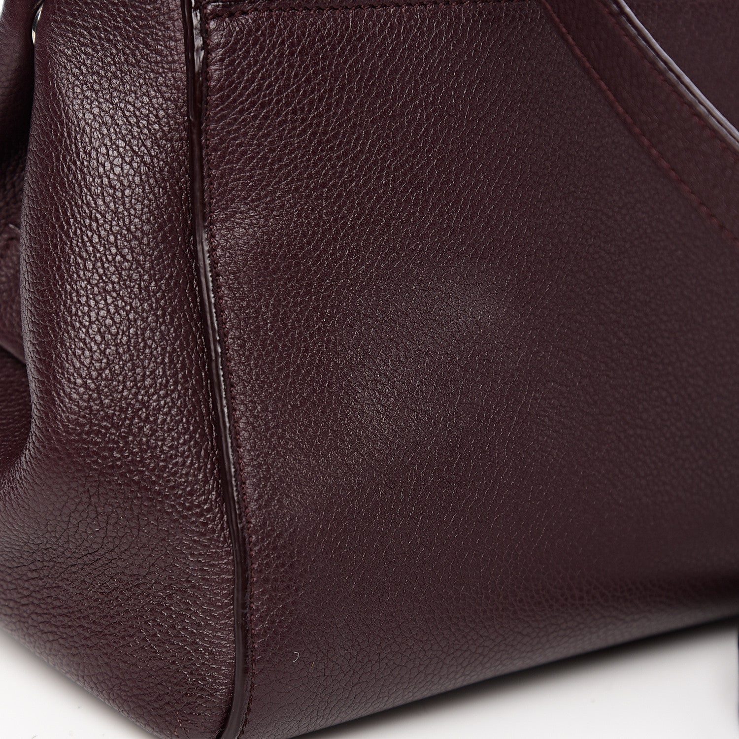 Saint Laurent Grained Calfskin Small Cabas Rive Gauche Amaranto 7 of 10