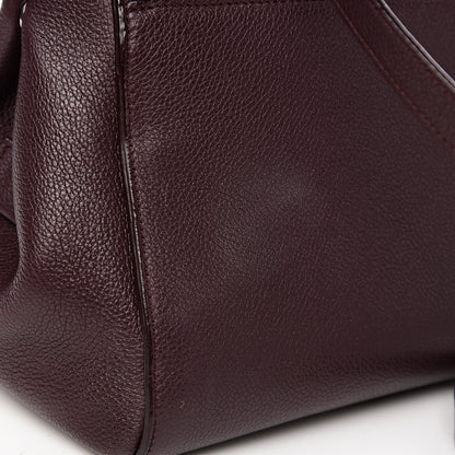 Saint Laurent Grained Calfskin Small Cabas Rive Gauche Amaranto 7 of 10