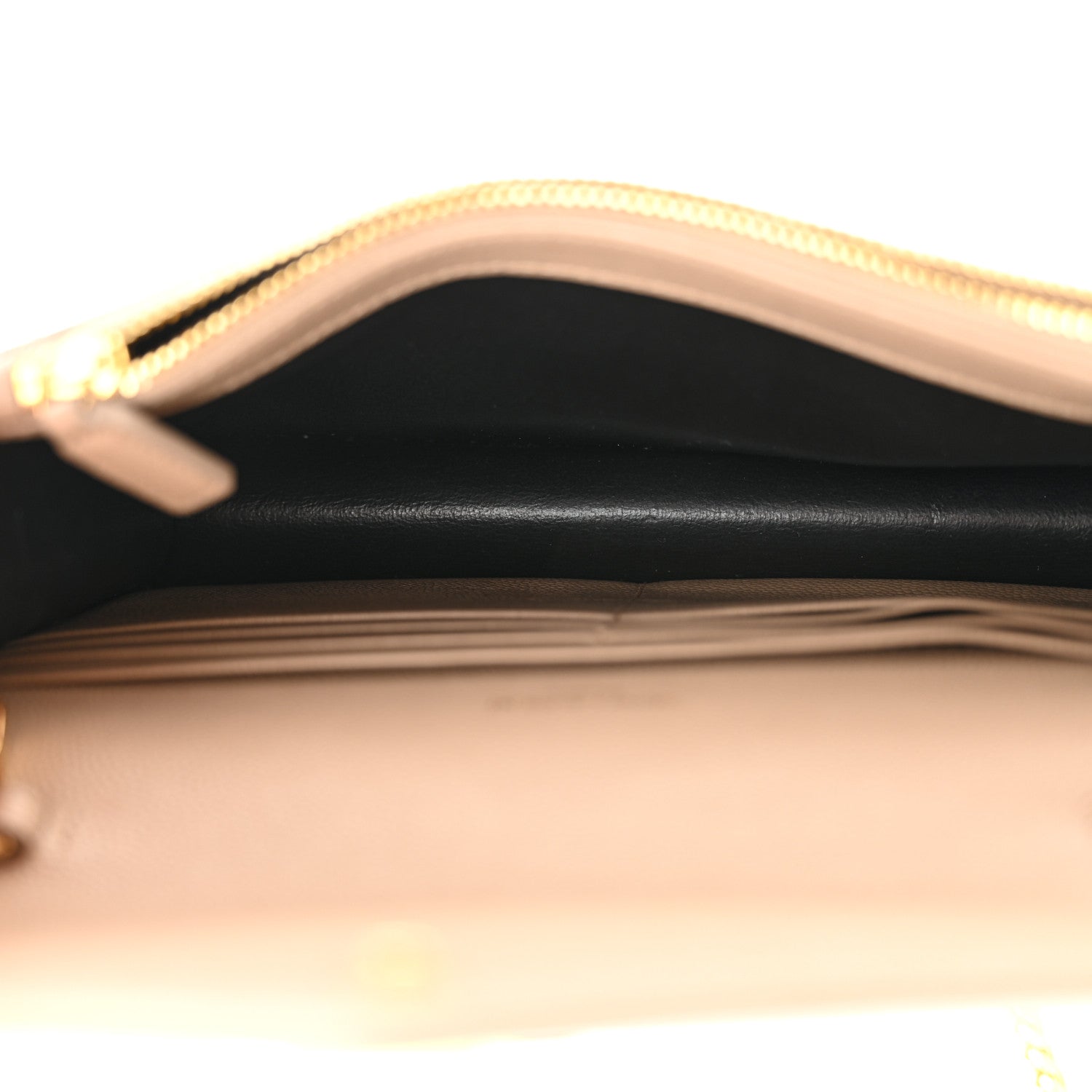 Saint Laurent Grain De Poudre Matelasse Chevron Monogram Chain Wallet Nude Powder 5 of 12
