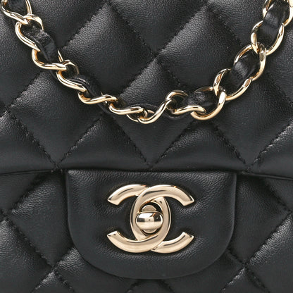 Chanel Lambskin Quilted Mini Square Flap Black 9 of 13